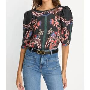 NEW CABALLERO robine floral top in zulu prince cheetah